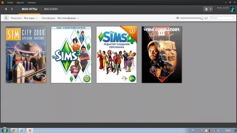 Продам аккаунт Origin с 4 играми в их числе Sims 3